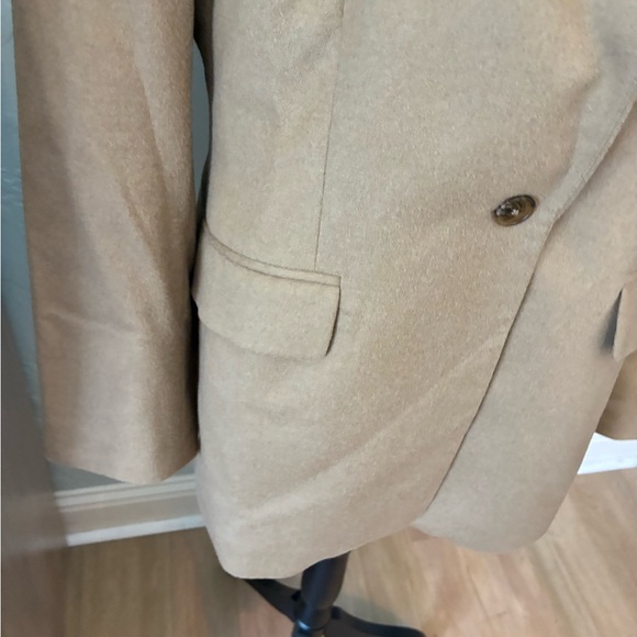 Women’s Lands' End Camel Tan Blazer wool cashmere classic equestrian coat sz 10 - Picture 9 of 16